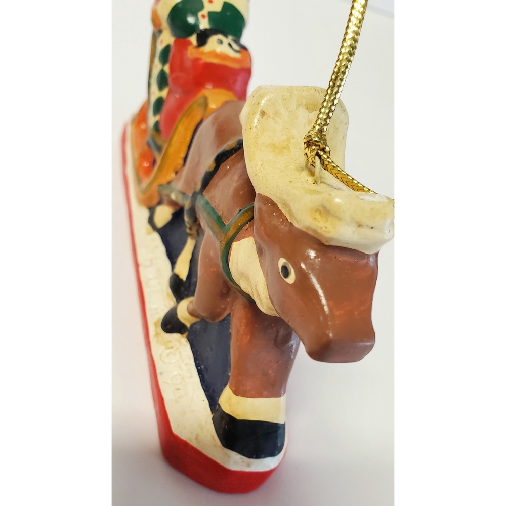 VTG House of Hatten HOH Christmas Ornament Resin 1994 Santa Sleigh Toys w/Hanger - Picture 5 of 10